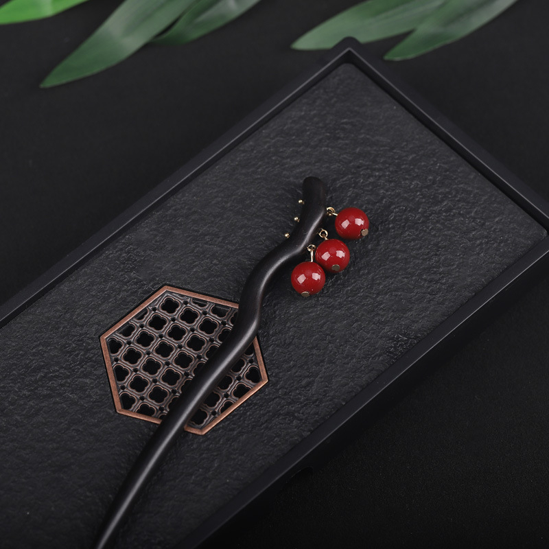 Drevená retro spona do vlasov s kvapkovitým tvarom, vhodná na svadbu, narodeniny, turistické pamiatky a festival, samostatne balená