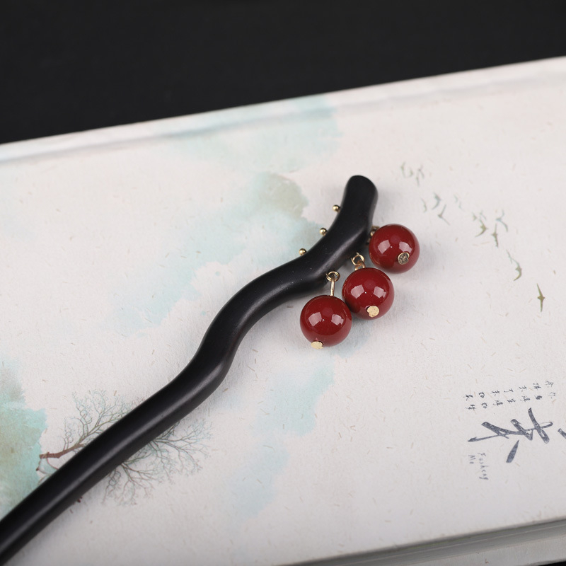 Drevená retro spona do vlasov s kvapkovitým tvarom, vhodná na svadbu, narodeniny, turistické pamiatky a festival, samostatne balená