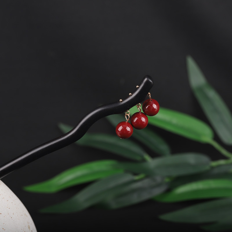 Drevená retro spona do vlasov s kvapkovitým tvarom, vhodná na svadbu, narodeniny, turistické pamiatky a festival, samostatne balená