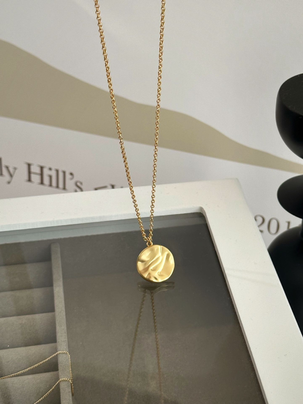 Geometrijski privjesak s pravim 18k zlatom, lanac tip džemper, ekološki bakreni privjesak, duljina 41–50 cm, stil Old Money
