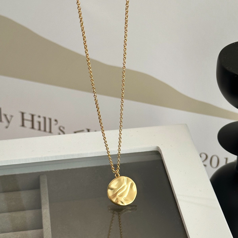 Geometrijski privjesak s pravim 18k zlatom, lanac tip džemper, ekološki bakreni privjesak, duljina 41–50 cm, stil Old Money