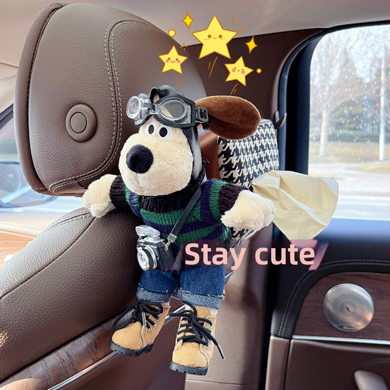 Autosalvrätiku hoidik – riputatav plüüskoer flanelist, siseruumide dekoratsioon