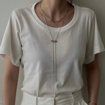 Colier cu lanț de cupru, placare electrochimică, design monocameră, pandant din aliaj, pentru femei