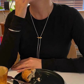 Colier cu lanț de cupru, placare electrochimică, design monocameră, pandant din aliaj, pentru femei