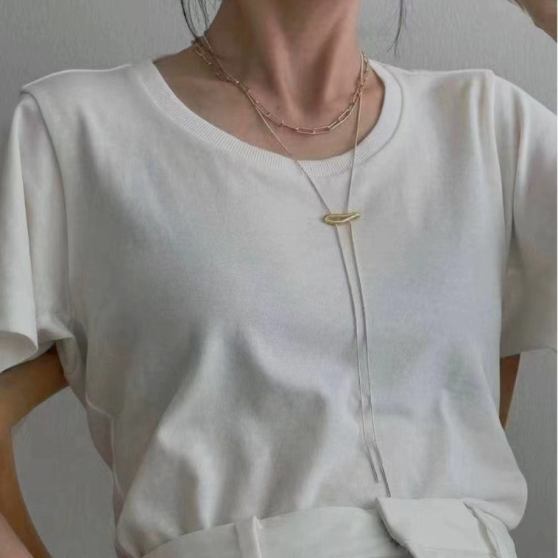 Colier cu lanț de cupru, placare electrochimică, design monocameră, pandant din aliaj, pentru femei