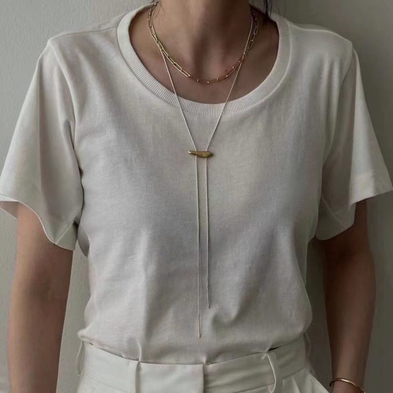 Colier cu lanț de cupru, placare electrochimică, design monocameră, pandant din aliaj, pentru femei