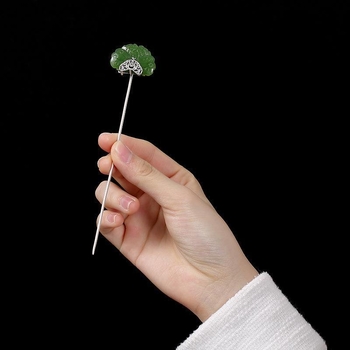 Vlasová spona s motívom motýľa a oblakov, postriebrený Hetian jade, retro dvorný štýl, doplnok do hlavy, Guangzhou jar 2024