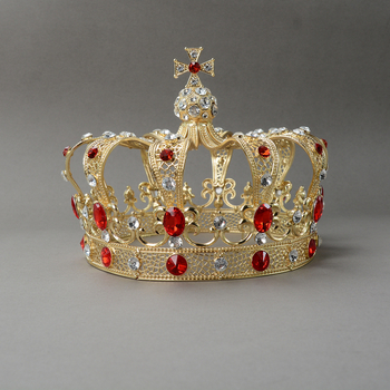 Diadem za glavu - Retro unisex kraljevska dvorska kruna, legura, 18K pozlaćivanje, elektroplatiranje