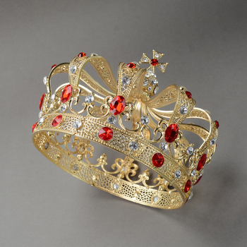 Diadem za glavu - Retro unisex kraljevska dvorska kruna, legura, 18K pozlaćivanje, elektroplatiranje