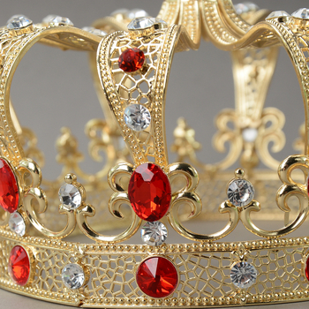Diadem za glavu - Retro unisex kraljevska dvorska kruna, legura, 18K pozlaćivanje, elektroplatiranje