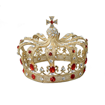 Diadem za glavu - Retro unisex kraljevska dvorska kruna, legura, 18K pozlaćivanje, elektroplatiranje