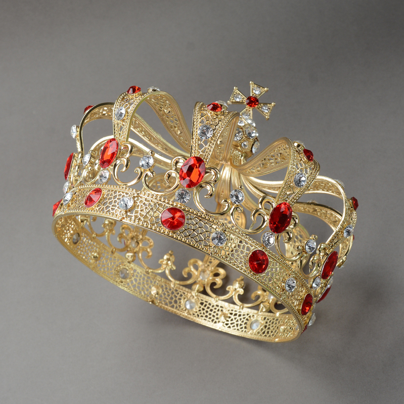 Diadem za glavu - Retro unisex kraljevska dvorska kruna, legura, 18K pozlaćivanje, elektroplatiranje
