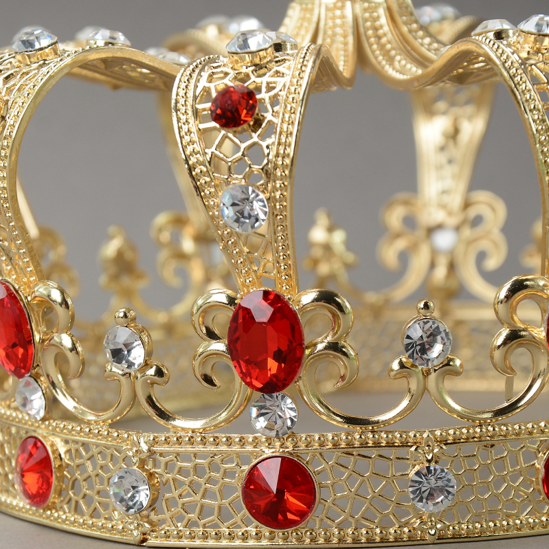 Diadem za glavu - Retro unisex kraljevska dvorska kruna, legura, 18K pozlaćivanje, elektroplatiranje