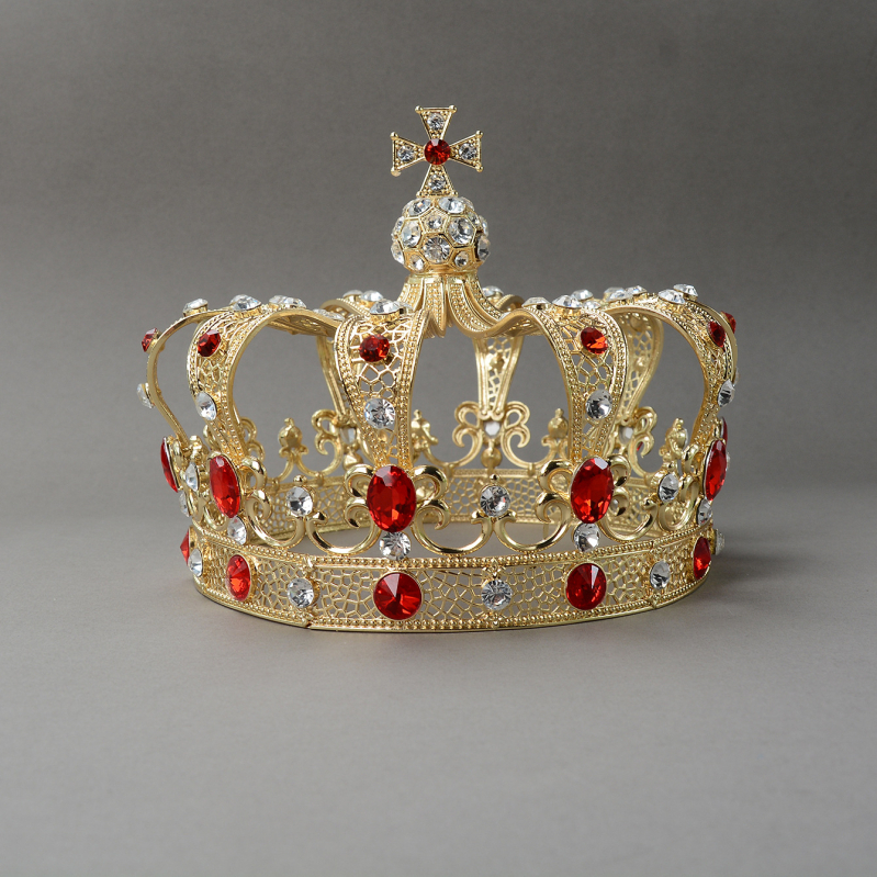 Diadem za glavu - Retro unisex kraljevska dvorska kruna, legura, 18K pozlaćivanje, elektroplatiranje