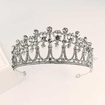 Coroană pentru păr Barocă cu cristale perlate – lucrat manual, material: Rhinestone, puritate: K9