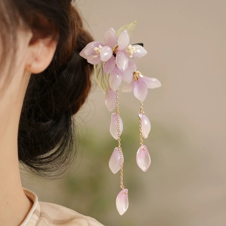 Agrafă de păr din lemn cu floarea Begonia, stil retro chinezesc, inspirație din qi pao, accesorii pentru cap, origine Jinhua, FS141