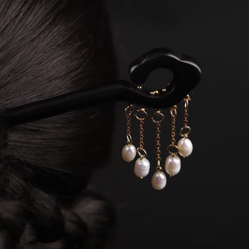 Ac de păr – stil retro, formă picătură, lucrat manual (metal)