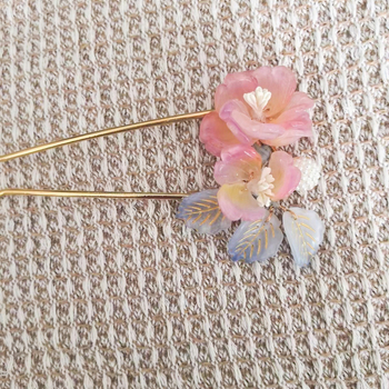 Accesorii pentru cap - Agrafă de păr în formă U, din sticlă cu floare, stil retro (Material: Sticlă; Formă: Floare; Stil: Retro)