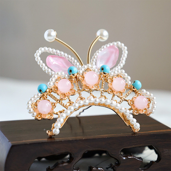 Hajkorona virágmotívummal, retro ötvözet, kézzel készített, nőknek, Nyár 2025