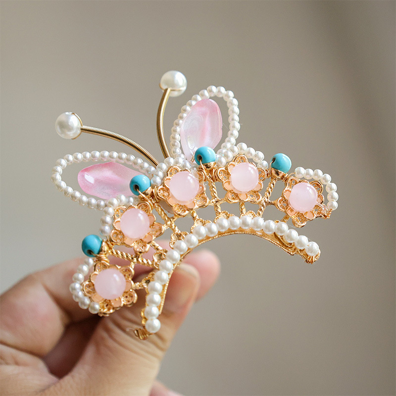 Hajkorona virágmotívummal, retro ötvözet, kézzel készített, nőknek, Nyár 2025