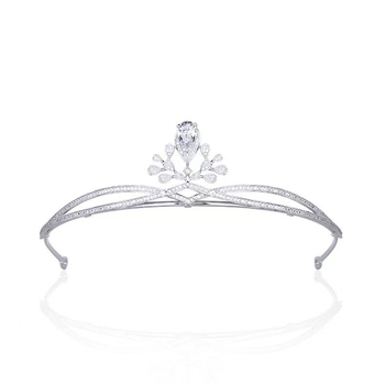 Hercegnő kristály korona fejfedő – női stílus, anyag: kristály, felületkezelés: elektroplatírozás, csomagolás: külön