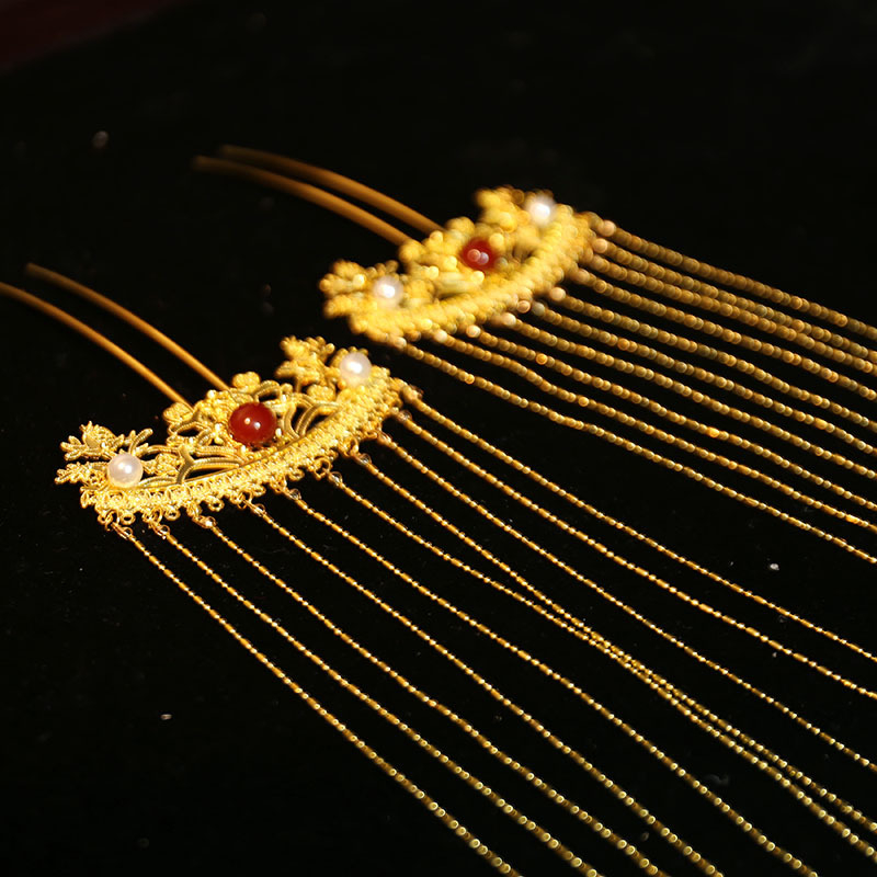 Hajviselet készlet – etnikus stílusú, ötvözetből készült, masni alakú korona, kézzel készített