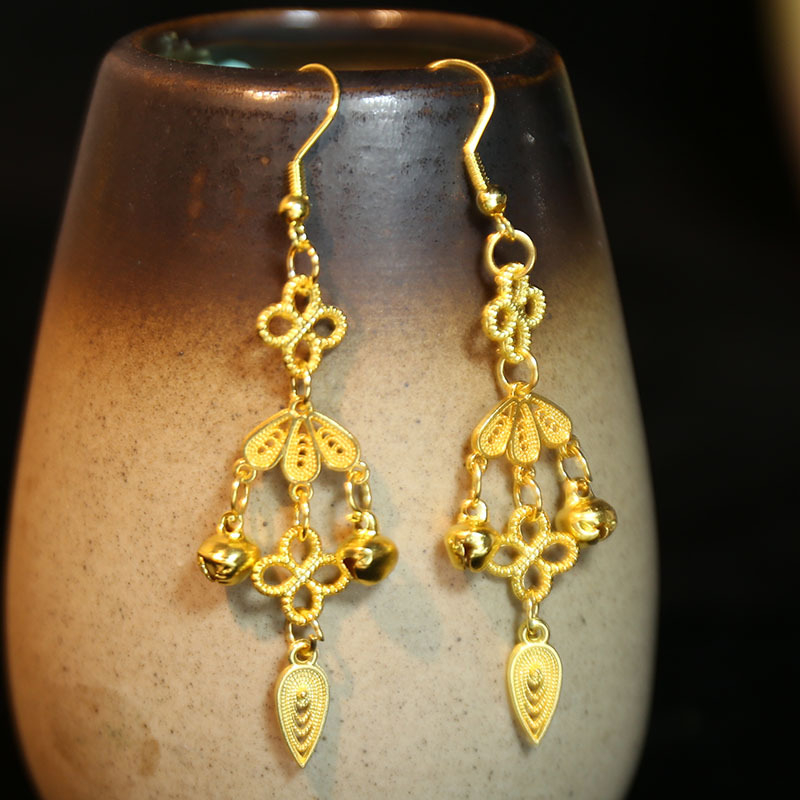 Hajviselet készlet – etnikus stílusú, ötvözetből készült, masni alakú korona, kézzel készített