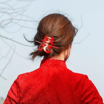 Clamă de păr acrilică, stil nou chinezesc, design geometric, personalizare disponibilă – accesorii pentru păr pentru nuntă