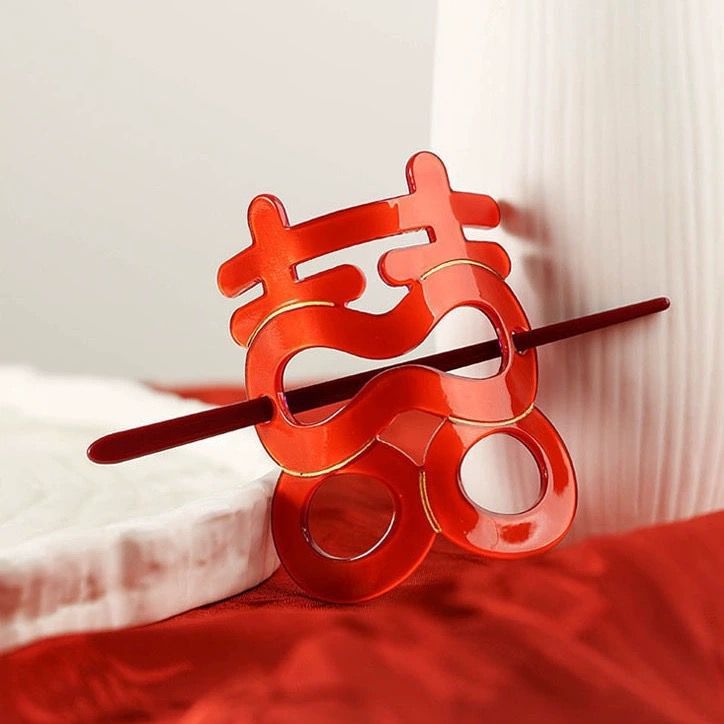 Clamă de păr acrilică, stil nou chinezesc, design geometric, personalizare disponibilă – accesorii pentru păr pentru nuntă