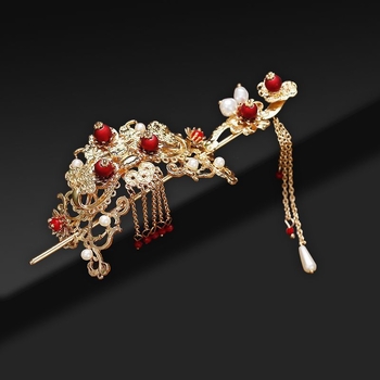 Nevestės galvos aksesuaras senoviniame stiliuje, Hanfu plaukų segtukas, didmeninė pakuotė, kilmė Kinija, be pritaikymo