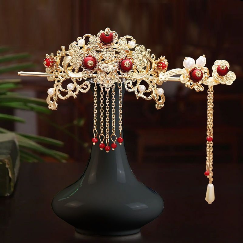 Nevestės galvos aksesuaras senoviniame stiliuje, Hanfu plaukų segtukas, didmeninė pakuotė, kilmė Kinija, be pritaikymo