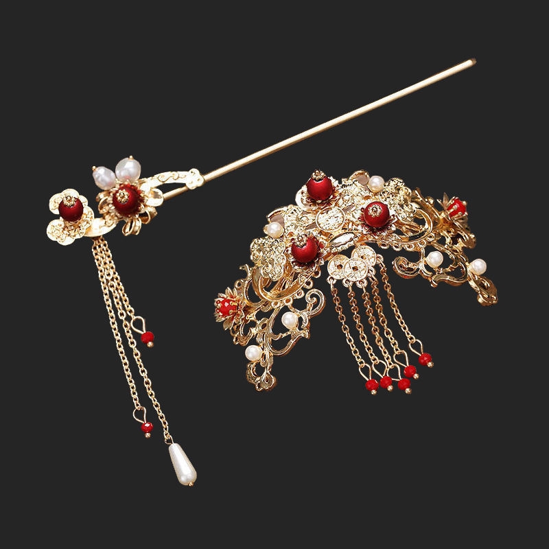 Nevestės galvos aksesuaras senoviniame stiliuje, Hanfu plaukų segtukas, didmeninė pakuotė, kilmė Kinija, be pritaikymo