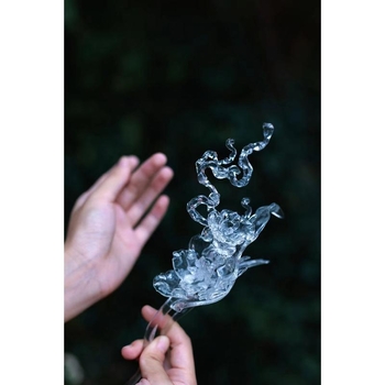 Agrafă de păr din rășină imprimată, stil antic Hanfu, accesorii pentru cap