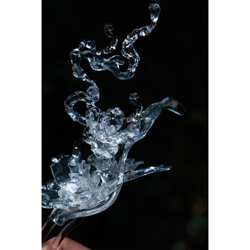 Agrafă de păr din rășină imprimată, stil antic Hanfu, accesorii pentru cap