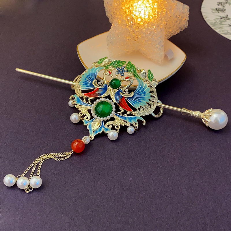 Accesorii pentru cap: agrafă de păr Phoenix, stil național, din aliaj, electroplacare