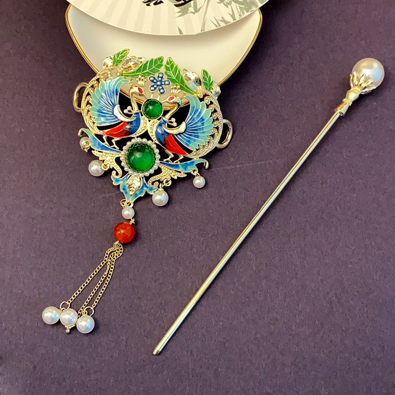 Accesorii pentru cap: agrafă de păr Phoenix, stil național, din aliaj, electroplacare