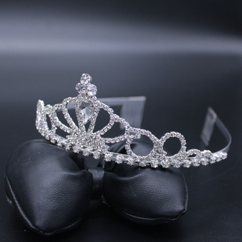 Diademă pentru copii, coroană în formă de inimă din cristale, bandă pentru cap, finisaj electroplatinat