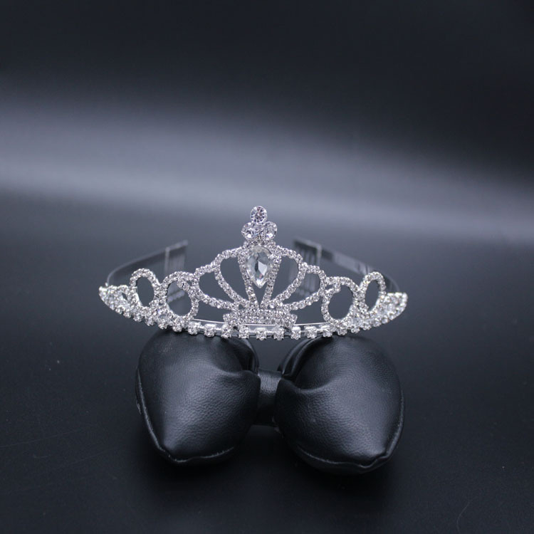 Diademă pentru copii, coroană în formă de inimă din cristale, bandă pentru cap, finisaj electroplatinat