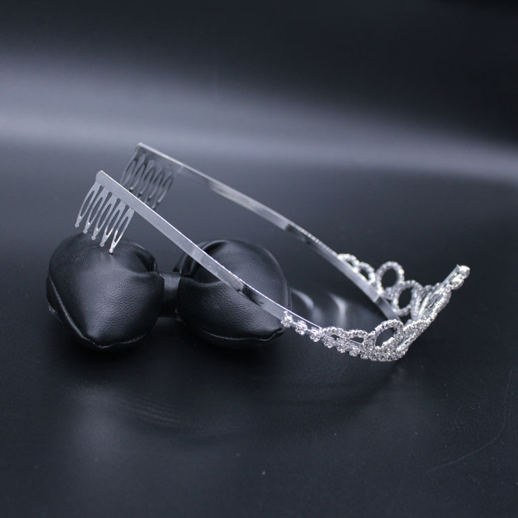 Diademă pentru copii, coroană în formă de inimă din cristale, bandă pentru cap, finisaj electroplatinat