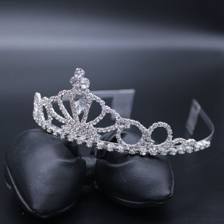 Diademă pentru copii, coroană în formă de inimă din cristale, bandă pentru cap, finisaj electroplatinat