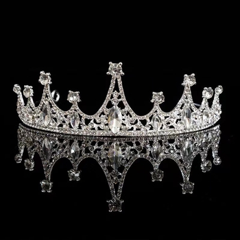 Coroană pentru copii din metal cu placare 18K, stil retro, electroplating, cristale albe