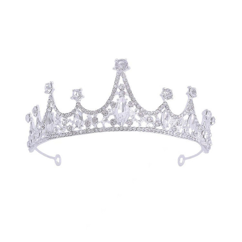 Coroană pentru copii din metal cu placare 18K, stil retro, electroplating, cristale albe