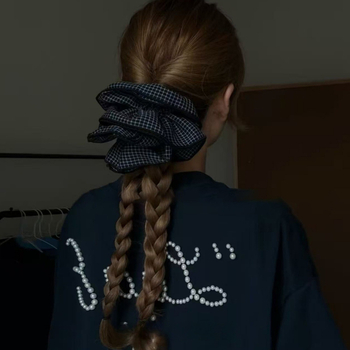 Elastic pentru păr în stil coreean, design în mai multe straturi, material textil, lucrat manual, pentru femei, elasticitate ridicată