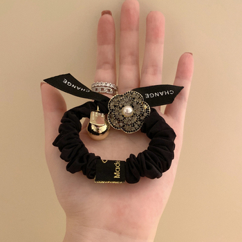 Inel pentru păr din material textil, în stil coreean, lucrat manual, cu elasticitate ridicată, estetică proaspătă și dulce, toamnă 2023