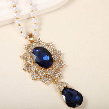 Korējas stila ģeometriska lodīšu ķēde džemperim, sakausējums