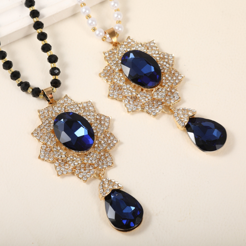 Korējas stila ģeometriska lodīšu ķēde džemperim, sakausējums