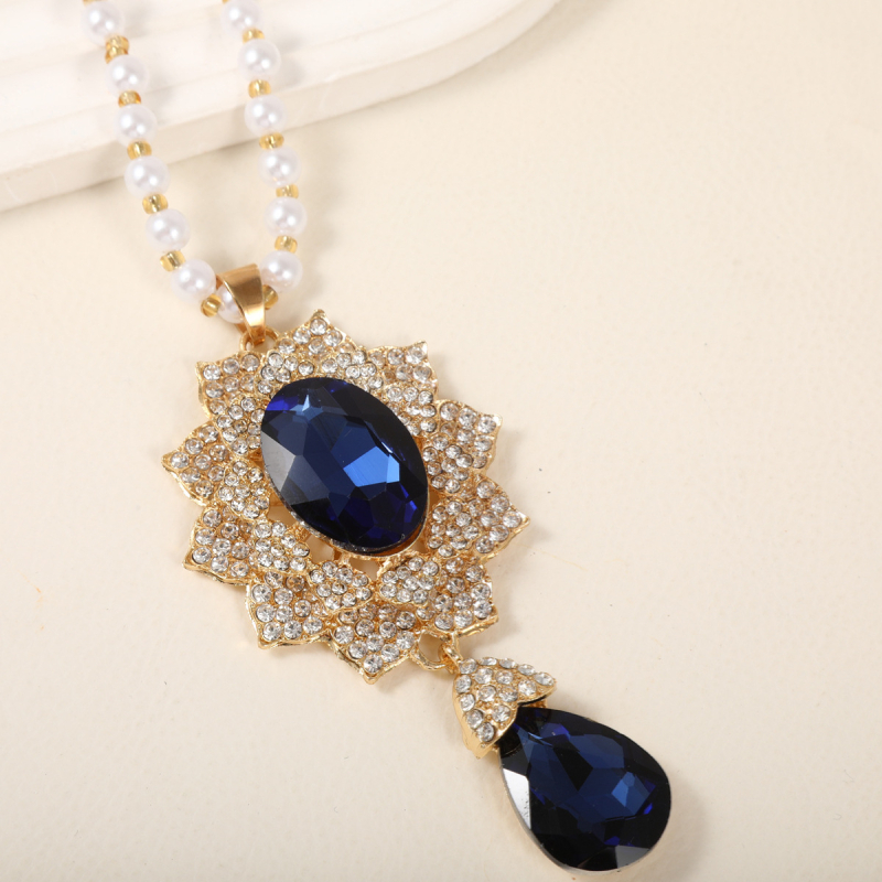 Korējas stila ģeometriska lodīšu ķēde džemperim, sakausējums