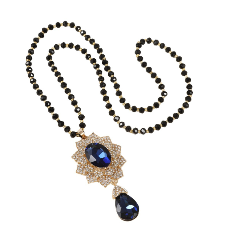 Korējas stila ģeometriska lodīšu ķēde džemperim, sakausējums