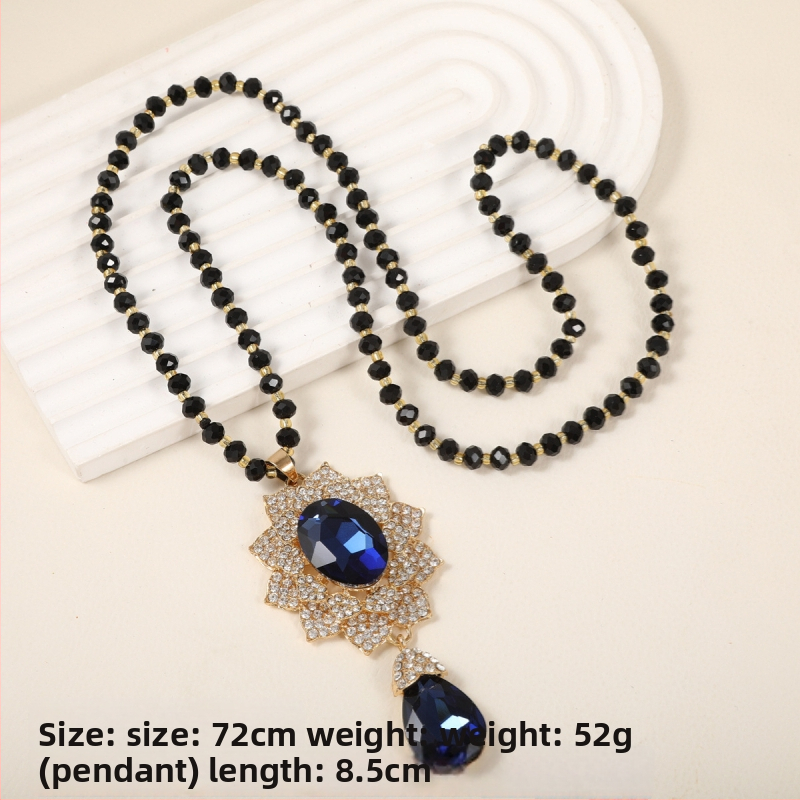 Korējas stila ģeometriska lodīšu ķēde džemperim, sakausējums