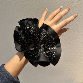 Ručni izrađeni scrunchie s rhinestones, cvjetni korejskog stila, visoka elastičnost, elegantan dodatak za kosu